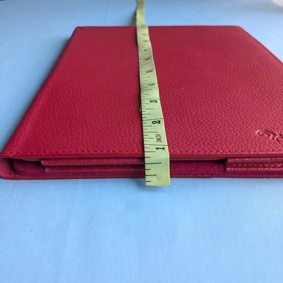 Roocase Red Leather Folio Protective Case Cover Stand Roocase 10"-10.5" Tablet - Picture 12 of 13